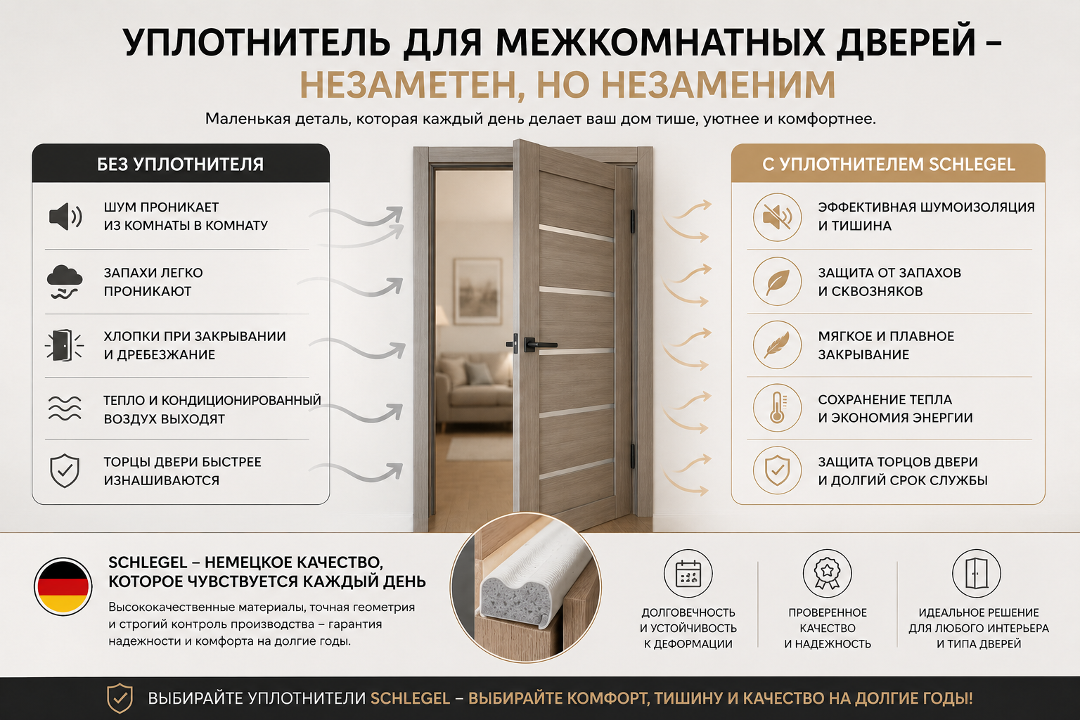 Уплотнители Schlegel для дверей