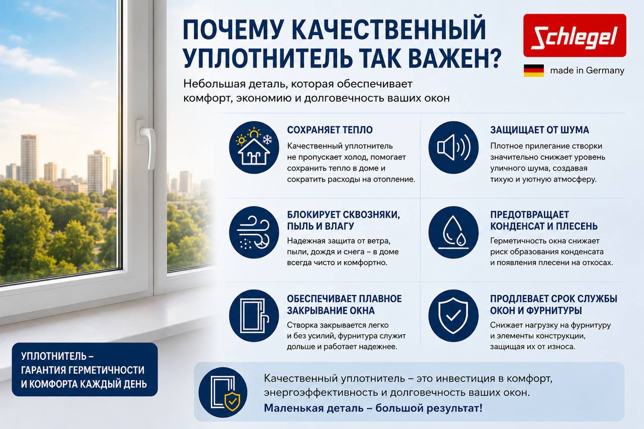 Уплотнители Schlegel для пластиковых окон